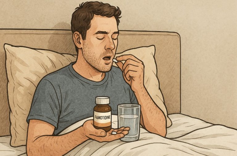 why take famotidine at night