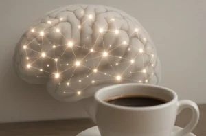How does caffeine interact with adenosine in the brain